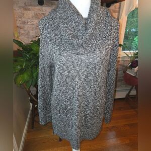 Joan Vass Gray Cowl Neck Sweater Size XS